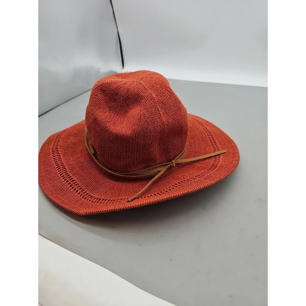 WYETH‎ Woven Straw Bucket Hat Sunhat Oarnge One Size
